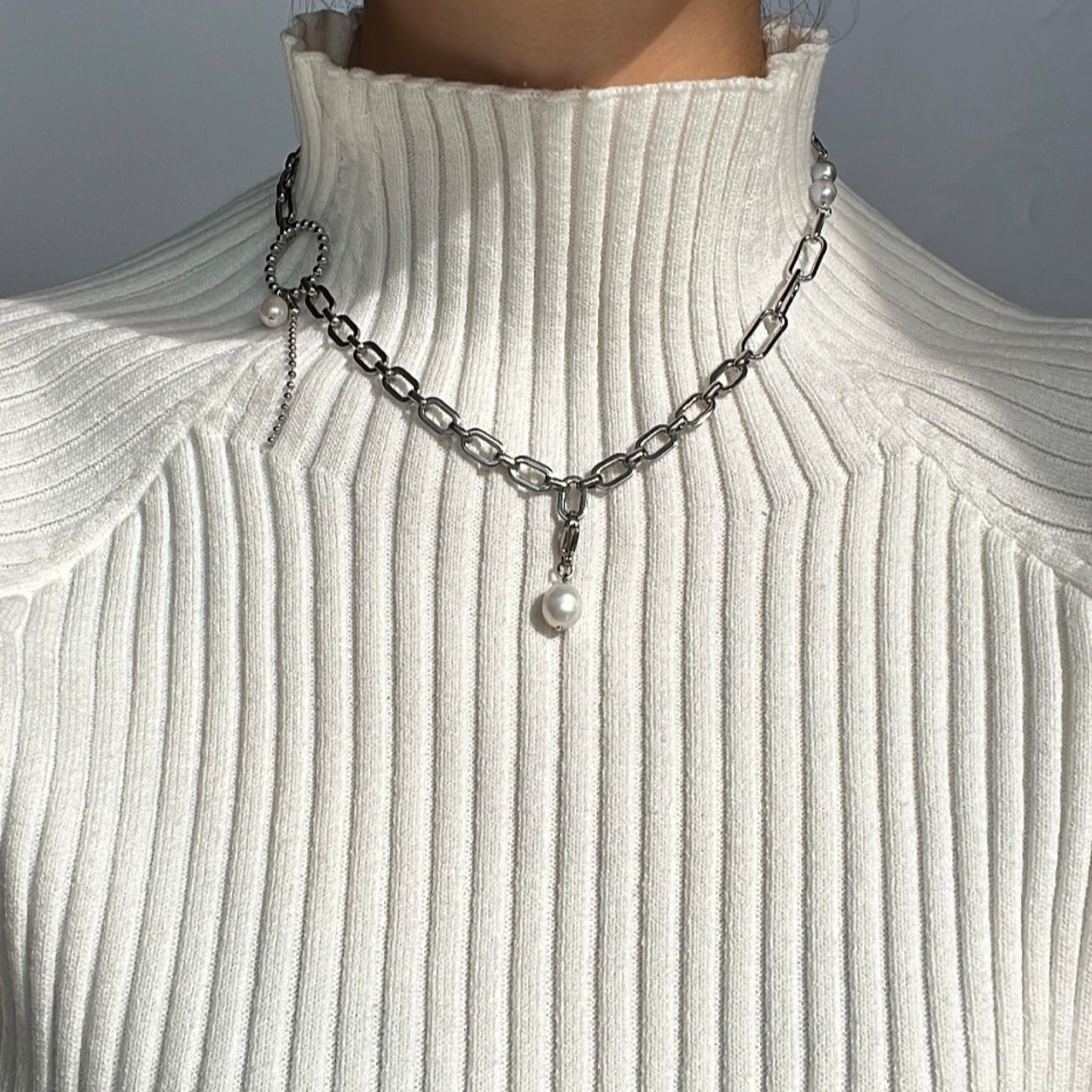 [2〜3way] バロックパール ロングネックレス ［SSN060］