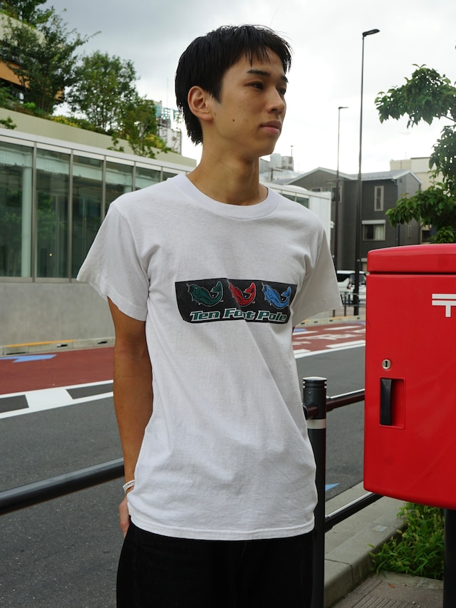 Ten Foot Pole Fish Logo Screen Stars Fruit of the Loom White T-Shirt