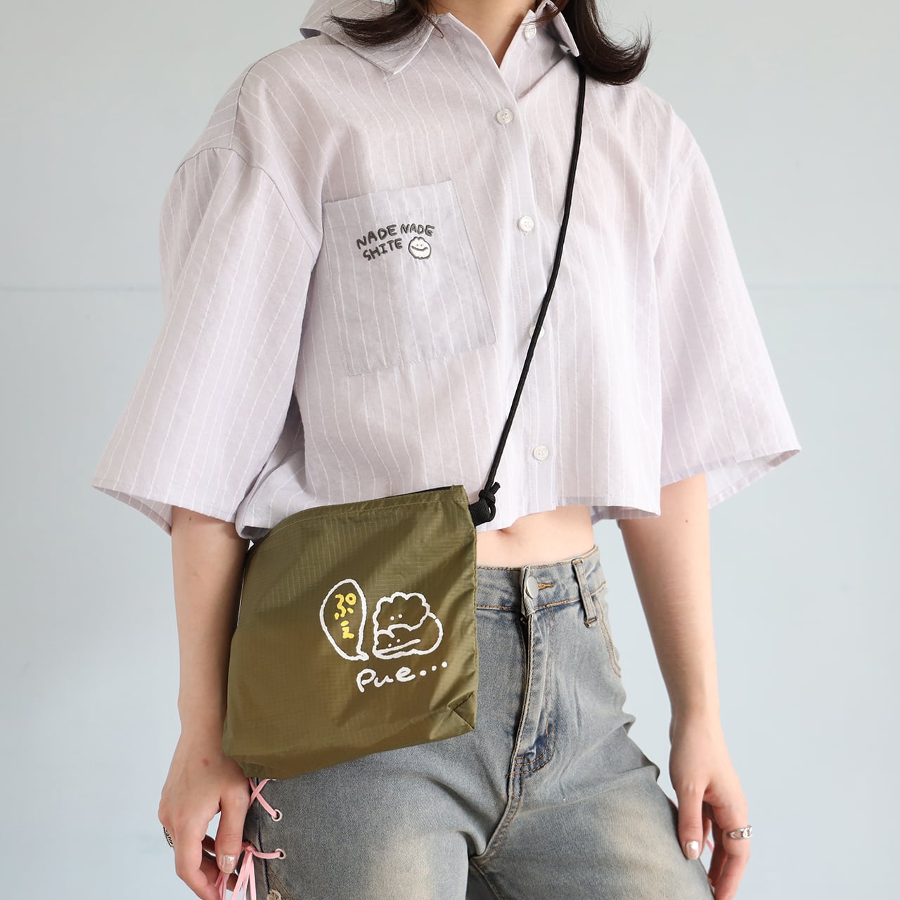 ぷえサコッシュ / オリーブ(MK-457) | もくもくちゃん公式オンライン