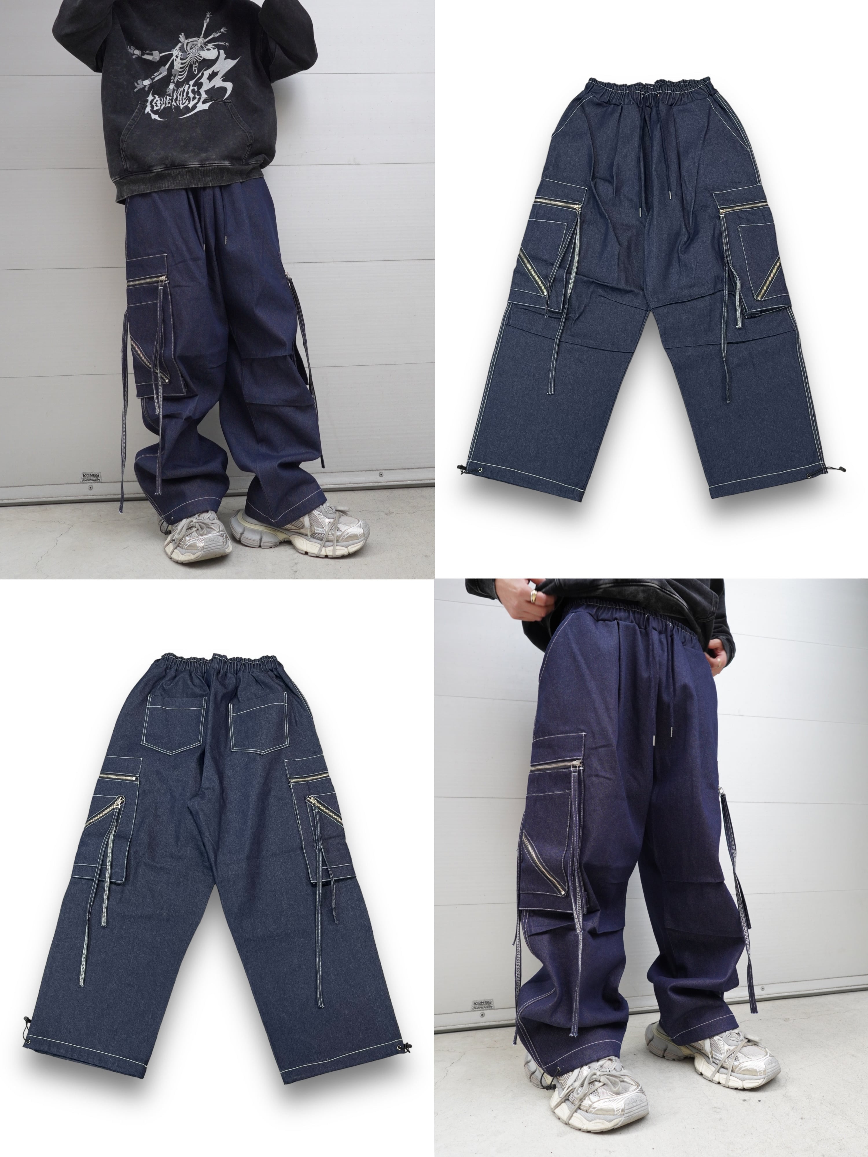 【PLANET STUDIO】2way drawcord cargo denim pants