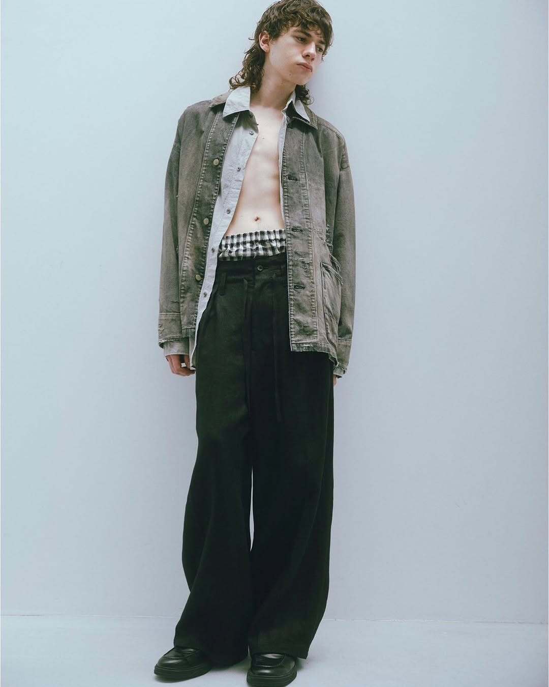 25SS】ANCELLM DENIM COVERALL(BLACK) ANC-JK44-A | IAAAM ONLINE STORE
