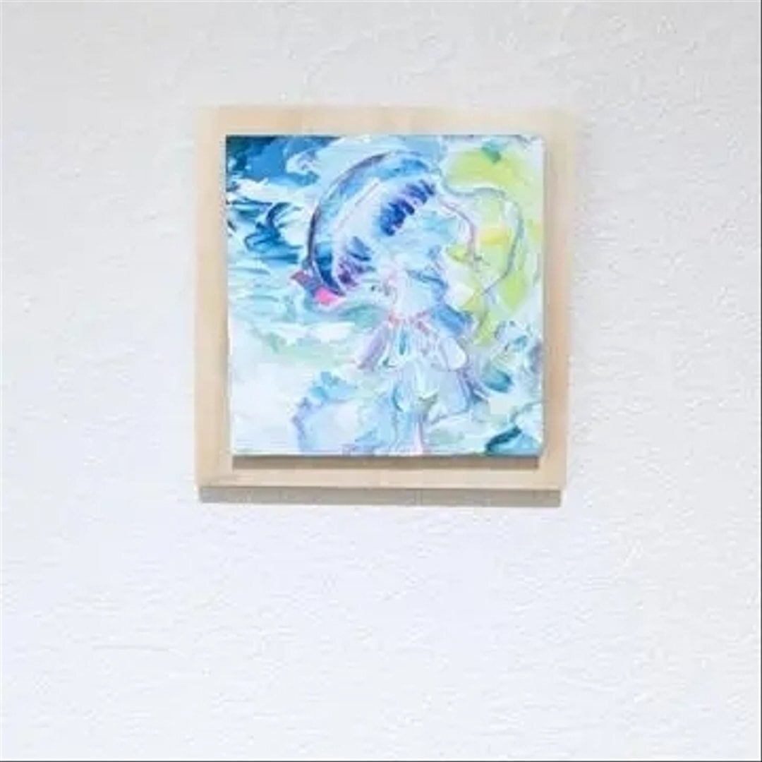 ひいらり海月』タイルアクリル画 | 茉由Jasmine