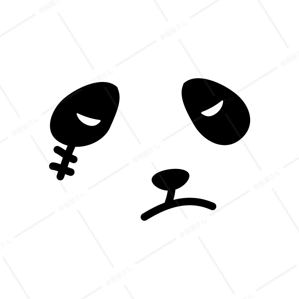 悪パンダ FC07 手描きおバカTシャツ おもしろ顔のデカ顔T おもしろtシャツ