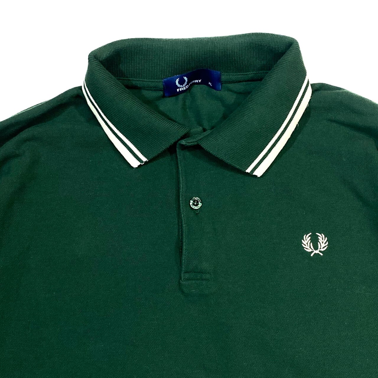 トルコ製 FRED PERRY フレッドペリー 無地 長袖ポロシャツ メンズXL グリーン 緑色 古着【ポロシャツ】 | cave  古着屋【公式】古着通販サイト