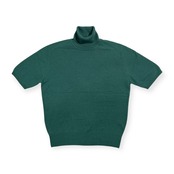 カシミヤ100% The Natural Fibre Product Group タートルネック 半袖 カシミア ウールニットセーター ハイゲージ サイズ L /グリーン