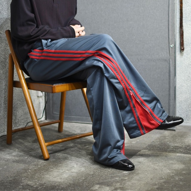 adidas side zip wide track pants gray