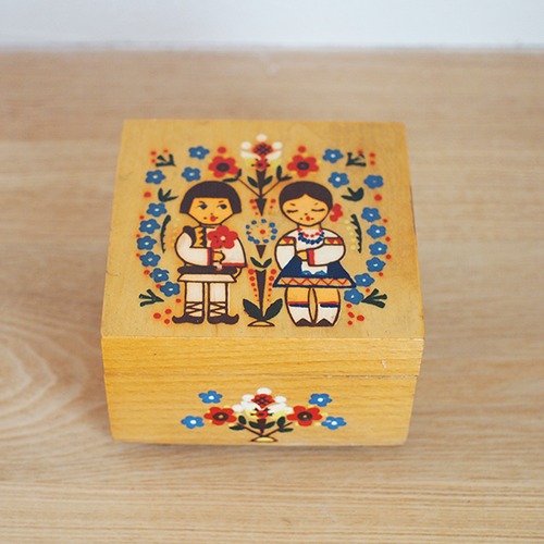 【ロシア】 木製小物入れ BOX ジュエリーボックス ハンドペイント 旧ソ連 USSR