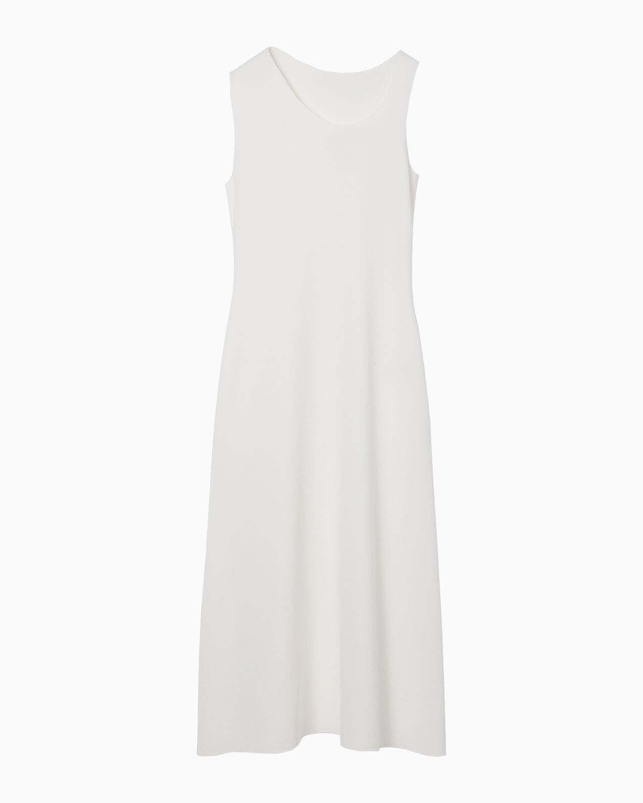 マメクロゴウチmame kurogouchi ホワイトニットワンピース Mame Kurogouchi / マメクロゴウチ】Asymmetric Neck Knitted Dress