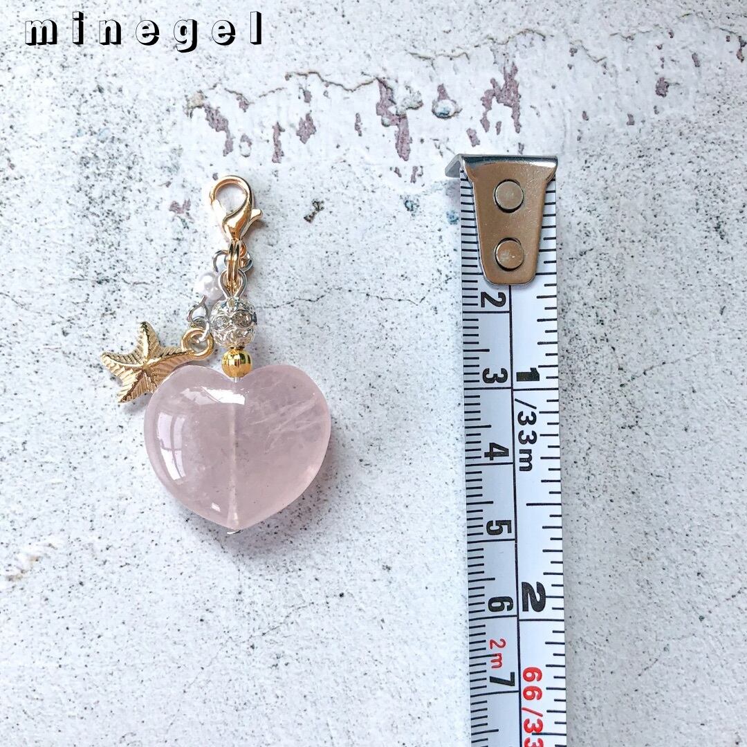 ぷっくり可愛い♡大粒ハート型ローズクォーツ 天然石
