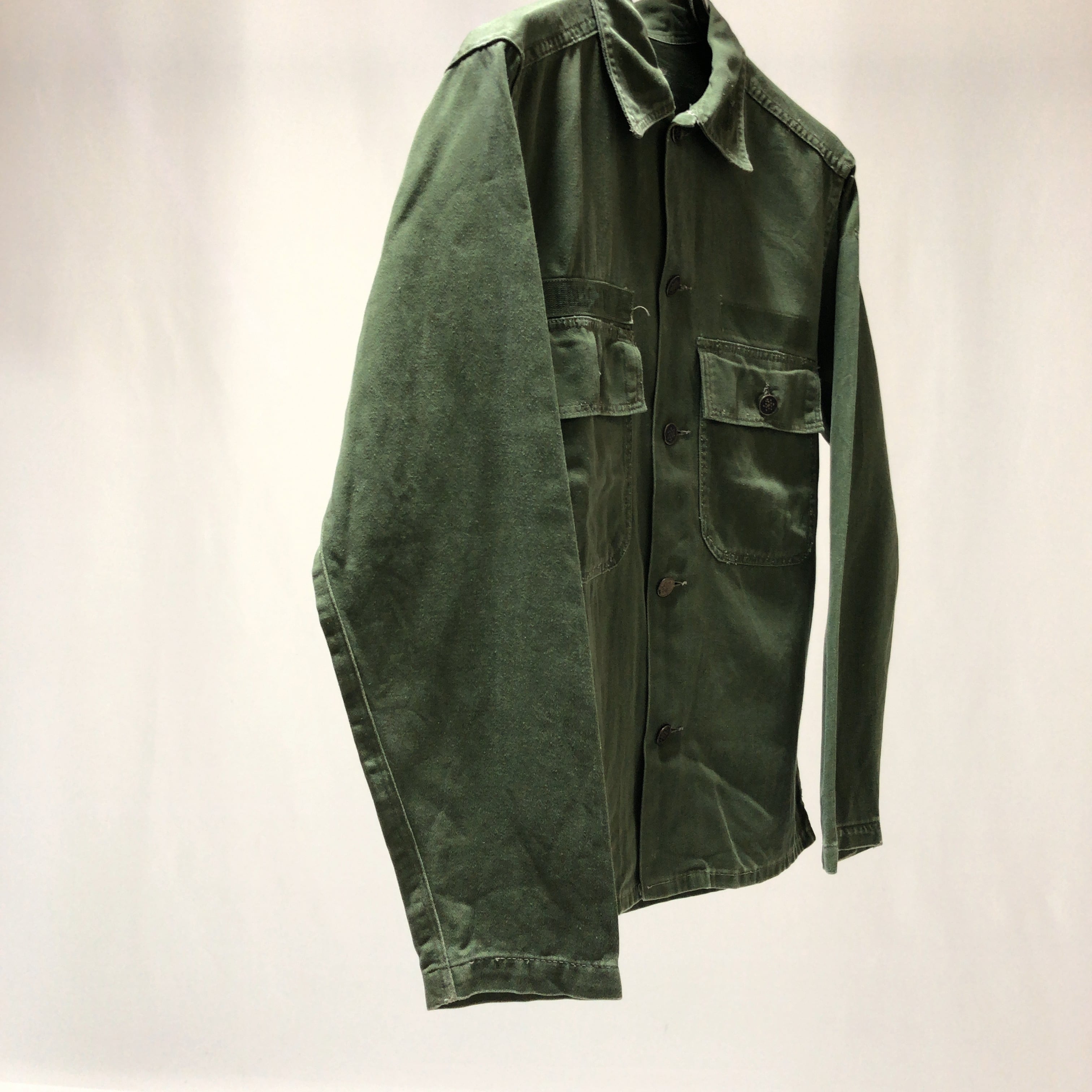 US ARMY / 50's Vintage Cotton Satin Utility Shirt 