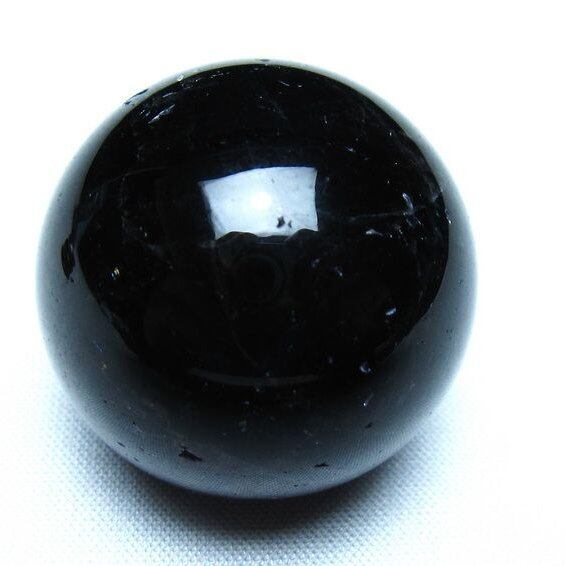 黒水晶 丸玉 モリオン 丸玉 34mm スフィア 置物 原石 141-7549