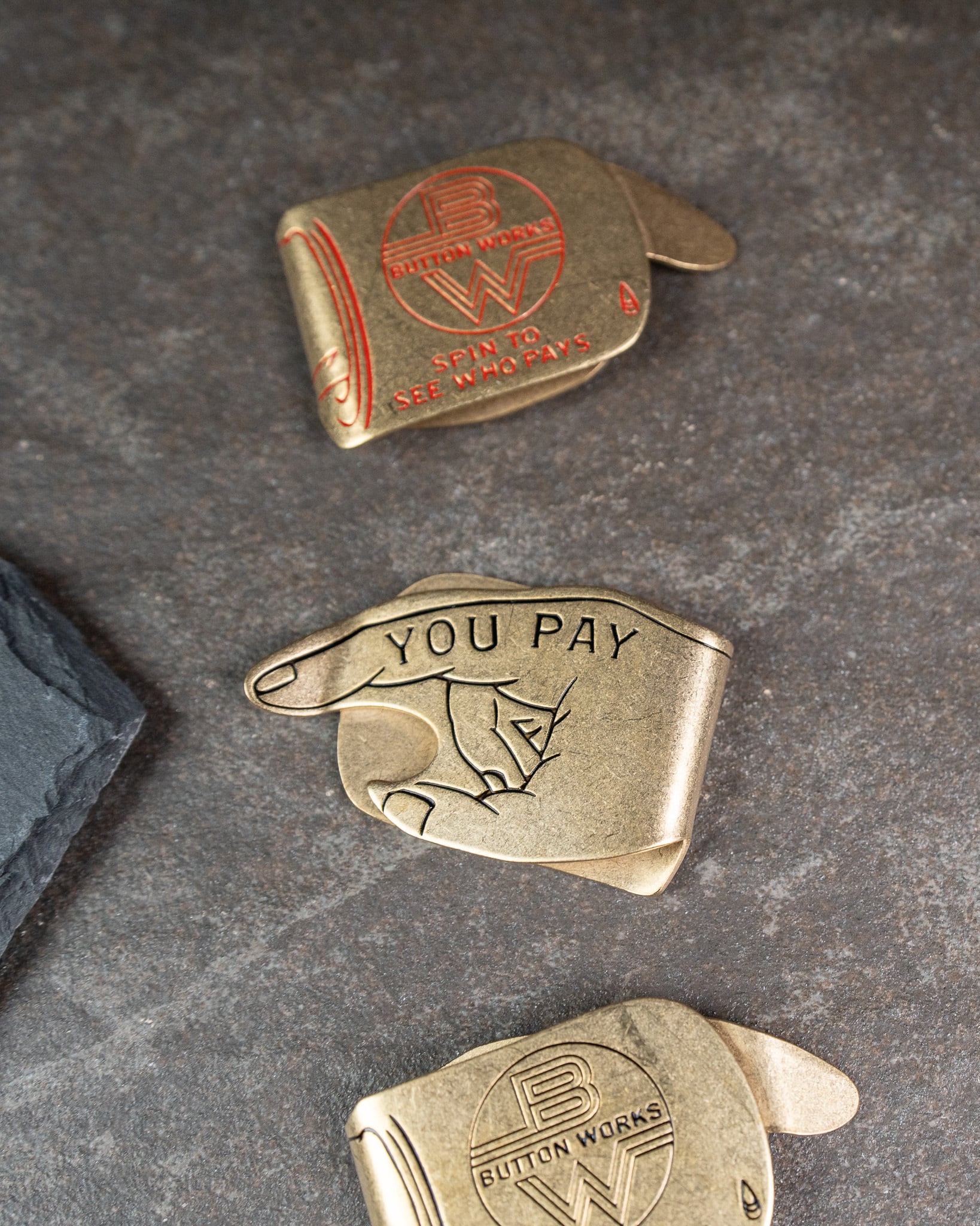 BUTTON WORKS ×SD MONEY CLIP ブラック Button Works（ボタンワークス）YOU PAY マネークリップ｜大人の