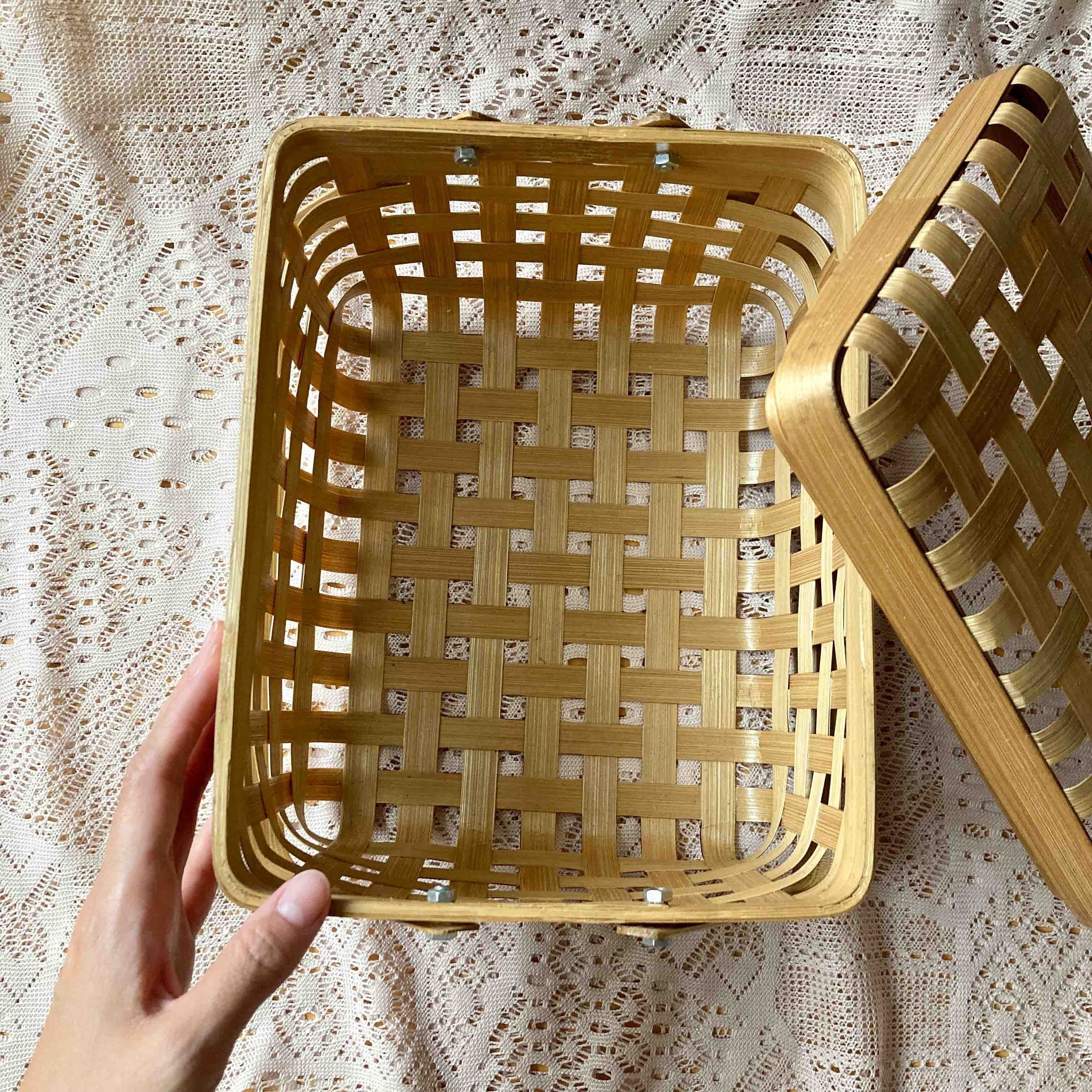 バンブーの蓋付きバスケット | かごと雑貨のお店 atta