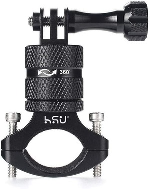 【在庫処分】HSU ハンドルバー gopro ゴープロ 自転車 ホルダーマウント アルミ製シートポスト カメラホルダー 360°回転 (ブラック) | GoPro Hero13/12/11/10/9/8/7/6/5対応 及び他のアクションカメラアクセサリー