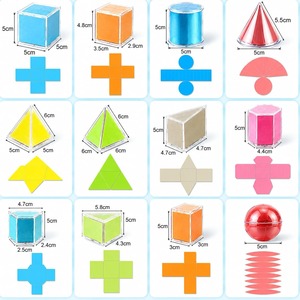 算数セット 立体図形 12個セット 幾何学モデル 3D 幾何立体 カラフル 図形学習 形状認識 空間把握 算数学習 小学生 教室 家庭学習 教材 デモンストレーション LB0HKW883PR 商品画像6