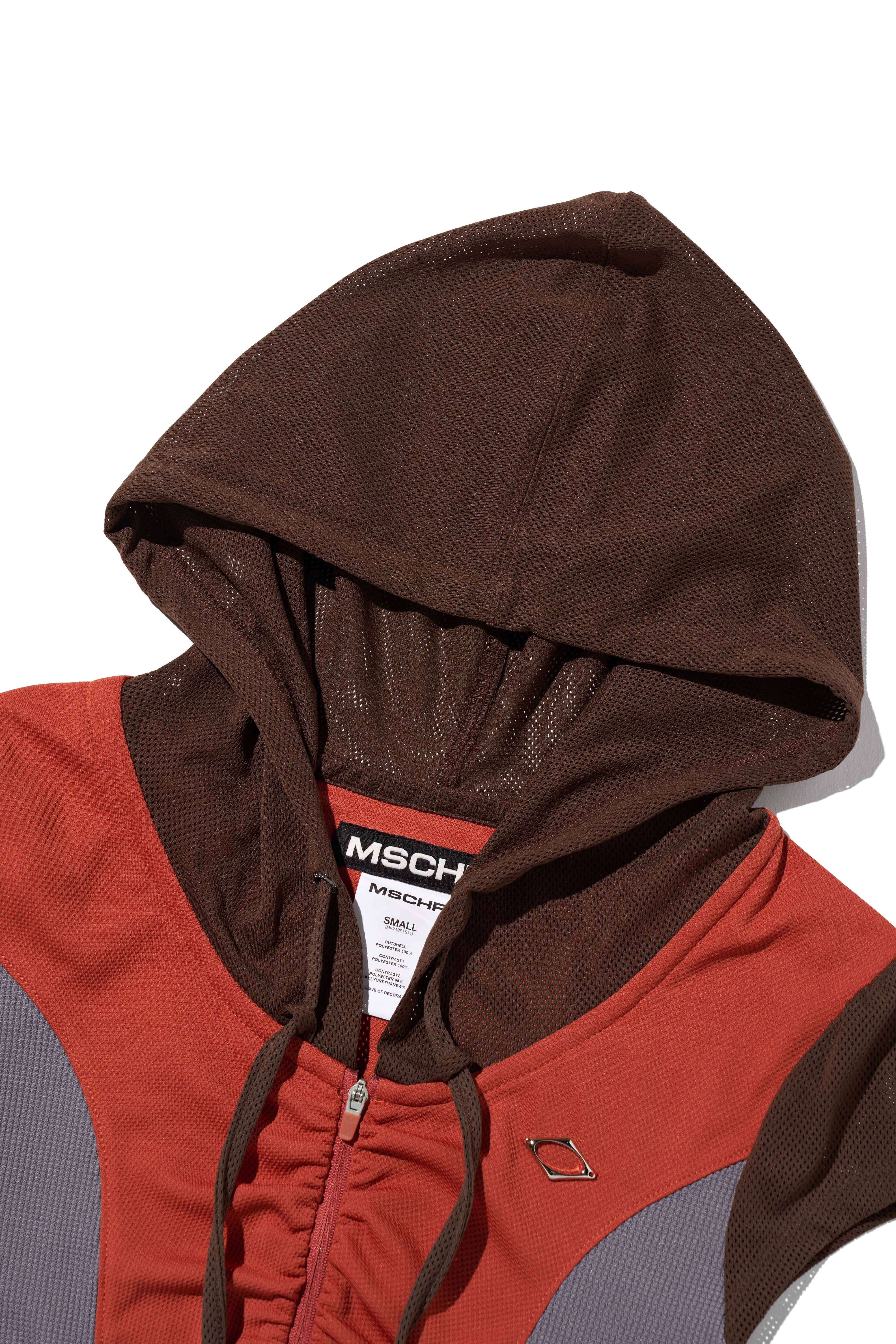 MSCHF] HOODED TRACK HALF ZIP-UP_BROWN/ORANGE ミスチーフ 正規品