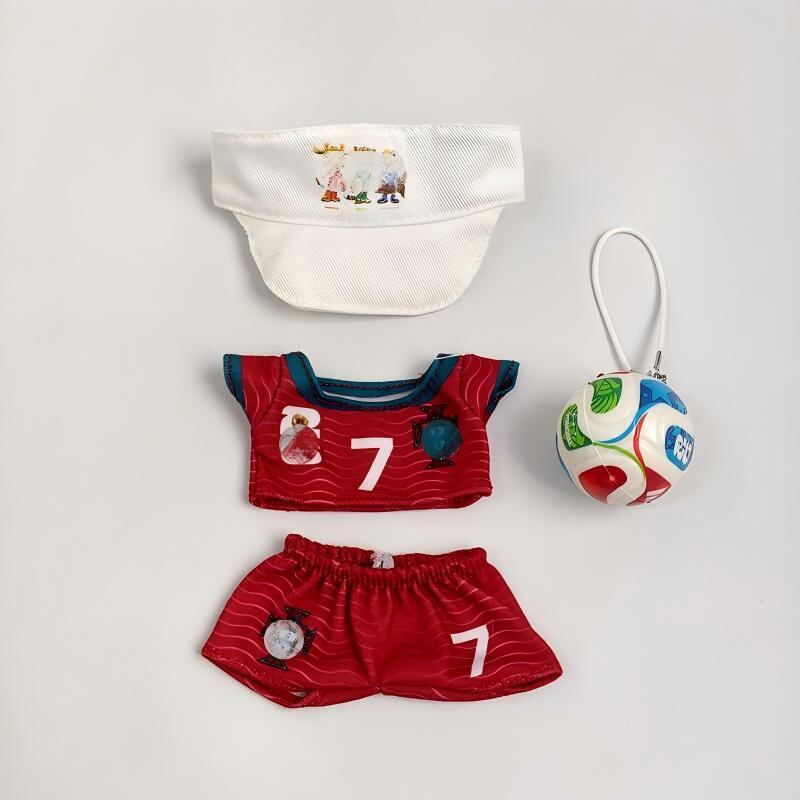Labubu 1-3世代用 サッカー トップス+パンツ+帽子+ボールチャーム