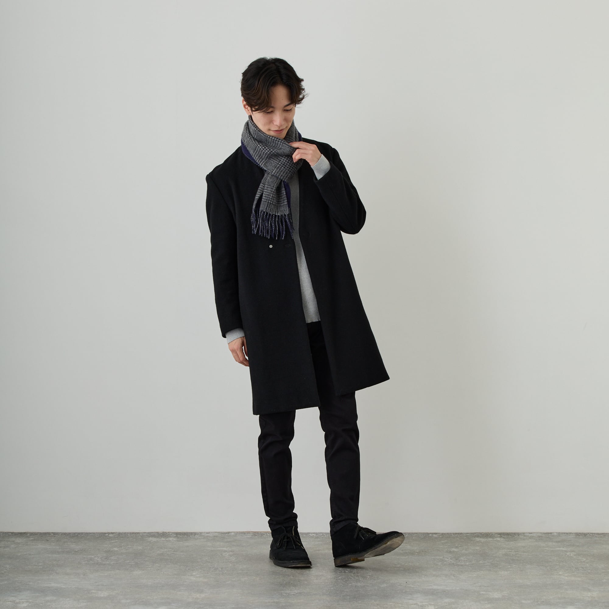 ANSPINNENアンスピネン　レッグウォーマーカシミヤ　チャコール ANSPINNENアンスピネン レッグウォーマーカシミヤ チャコール