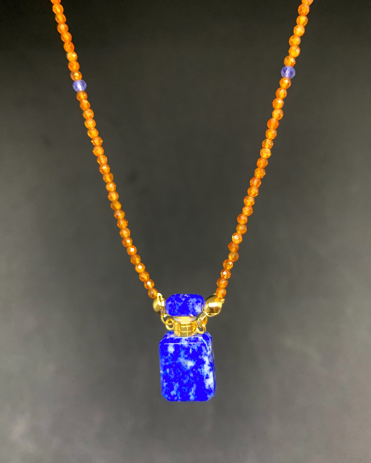 【新作】ラピスラズリ ミニパフュームボトル ペンダント
