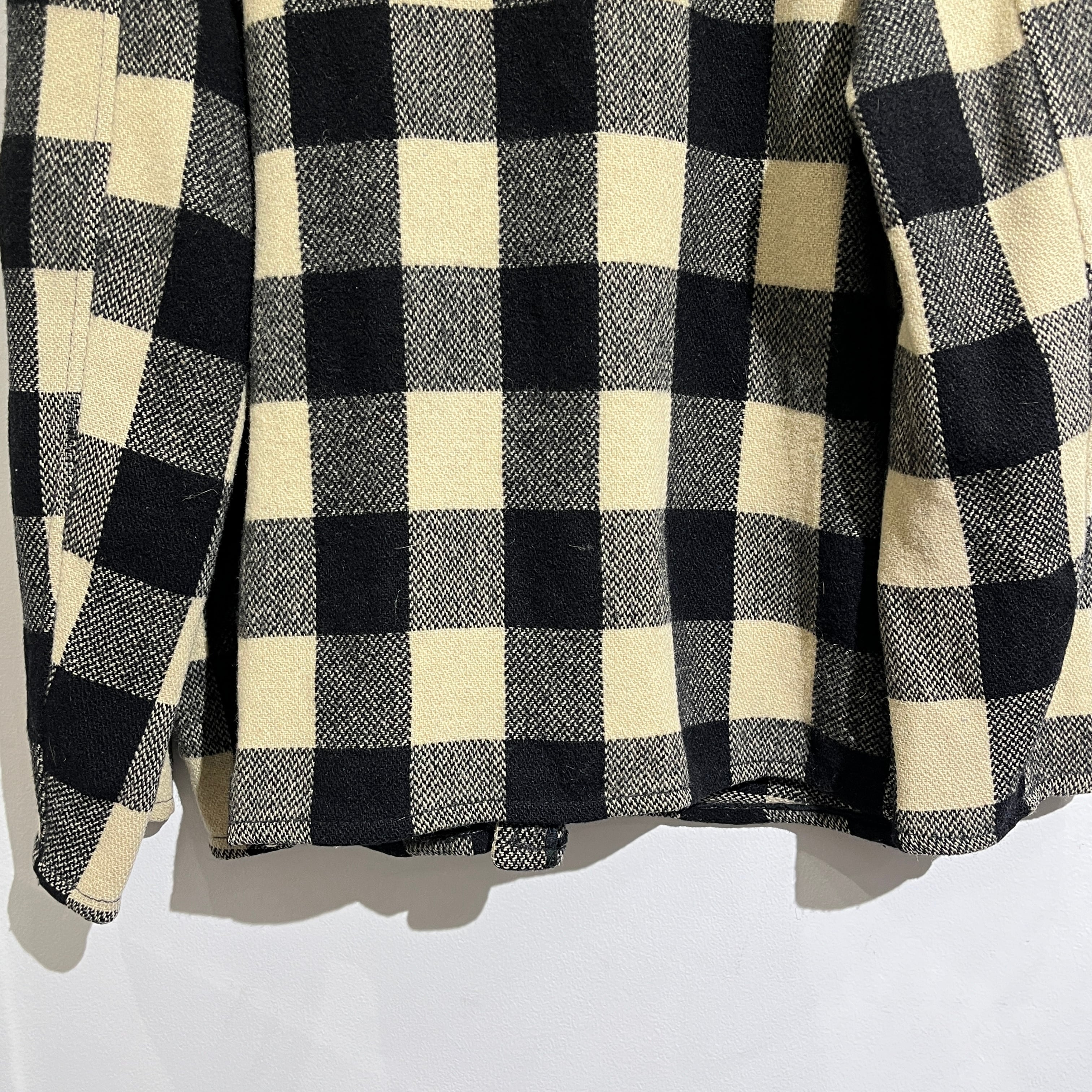 60s HERCULES Outwear by Sears Block Check Black White Wool 60s HERCULES Outwear by Sears Block Check Black White Wool