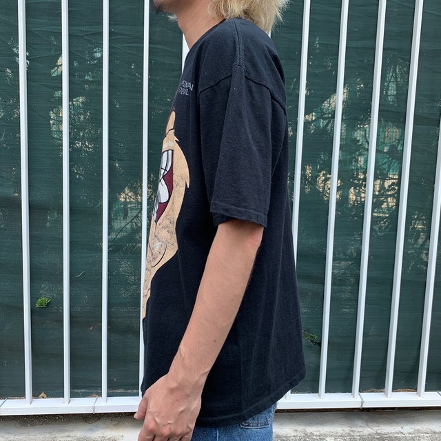 90s USA製 タズマニアン•デビル キャラクターTシャツ L 大判プリント