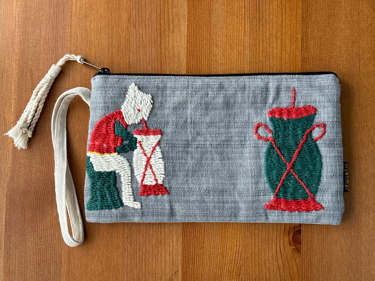 ナガ族の手織り刺繍ポーチ TBA0014 | ミャンマー珈琲 THITSA