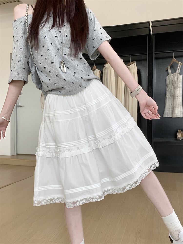 レースフリルティアードAラインスカート TK0464 | Takutaku