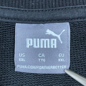 【PUMA】 ワンポイントロゴ 袖ロゴ スウェット トレーナー プルオーバー 黒 2XL ビッグシルエット プーマ スポブラ US古着