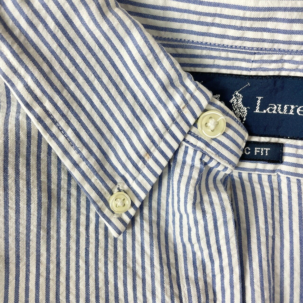 Ralph Lauren ラルフローレン CLASSIC FIT シアサッカーシャツ ピン 