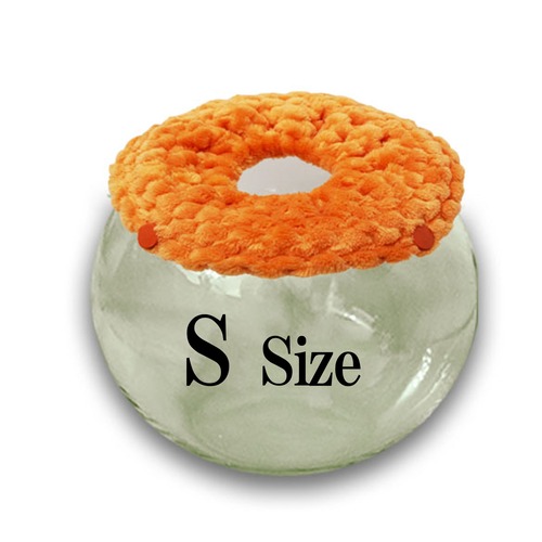 【Sサイズ】オレンジ　デグー　砂浴び容器　飛び散り防止　ブラッシング効果  degu's glass ball for dust bath [S size] fluffy ring is [orange color] .