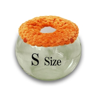 【Sサイズ】オレンジ　デグー　砂浴び容器　飛び散り防止　ブラッシング効果  degu's glass ball for dust bath [S size] fluffy ring is [orange color] .
