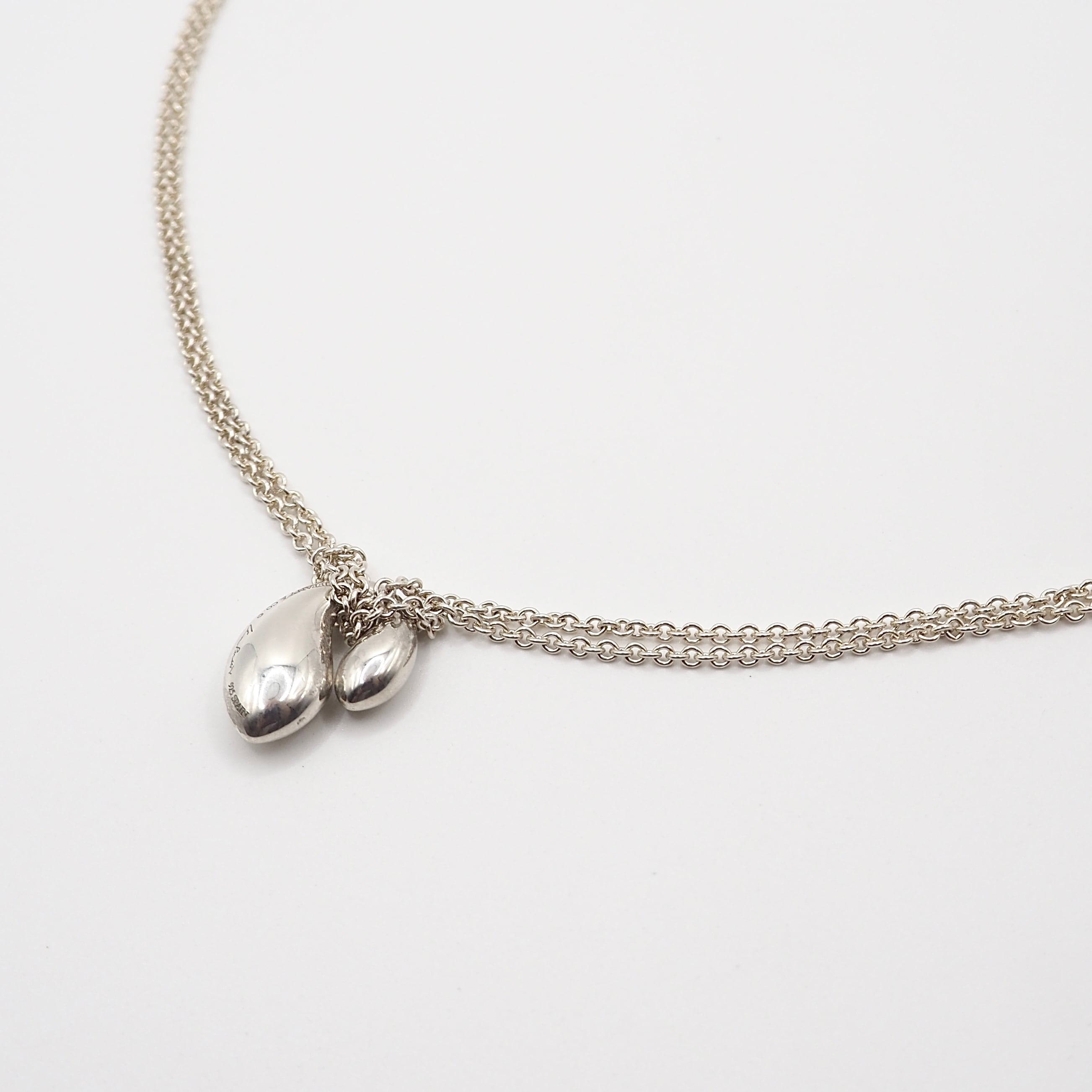 Tiffany&Co. ダブルティアドロップネックレス シルバー925