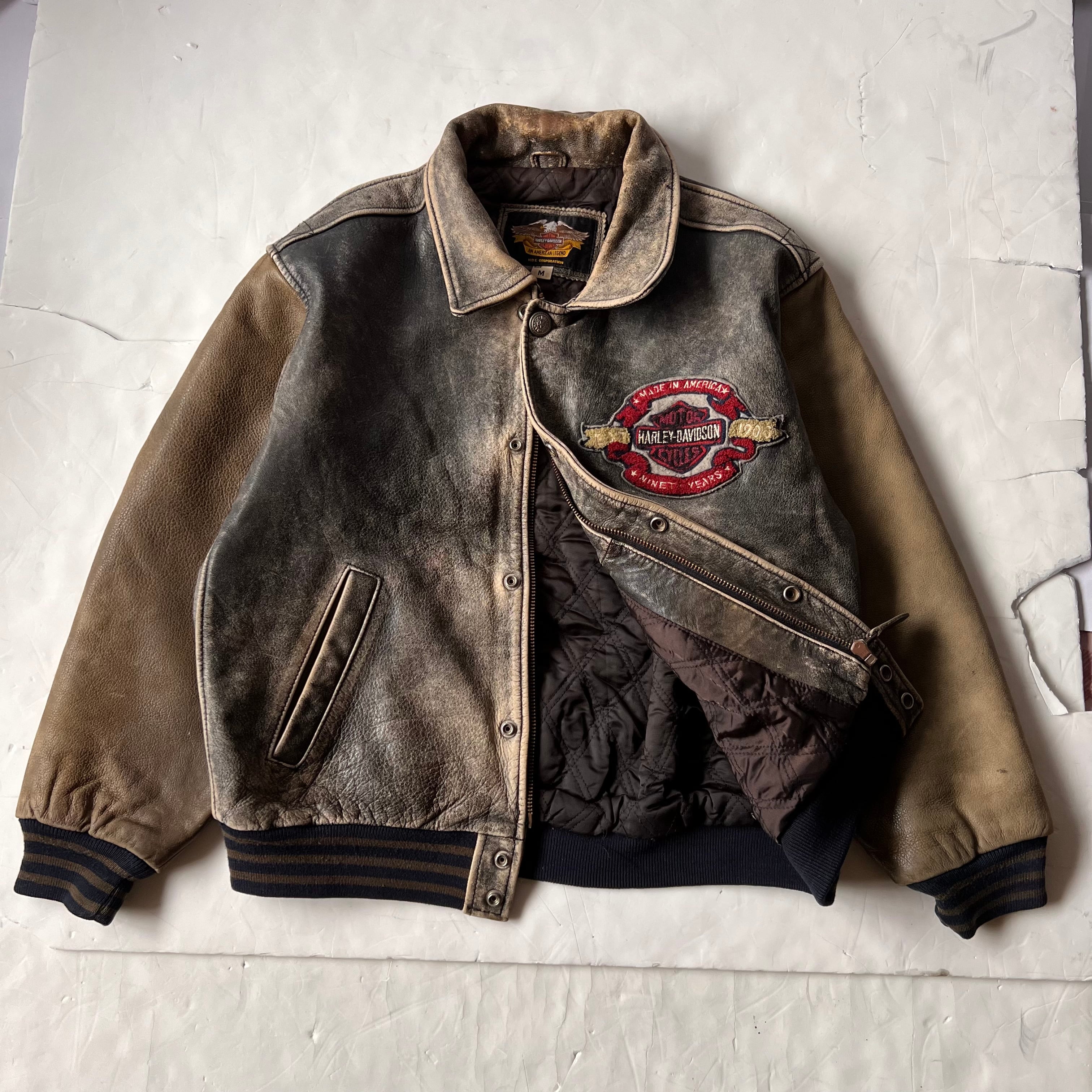 90s “Harley-Davidson” leather studium jamper 90年代 ハーレー