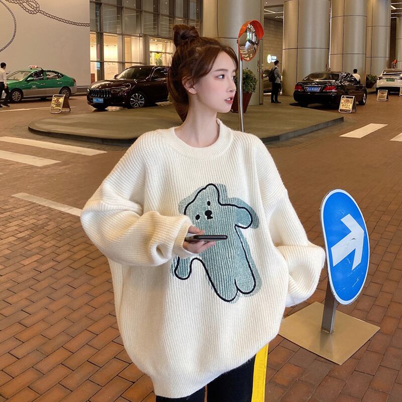 スタイルセーター レディーススプリングオータムルーズニットトップス 春物 秋物 試着室68259261493