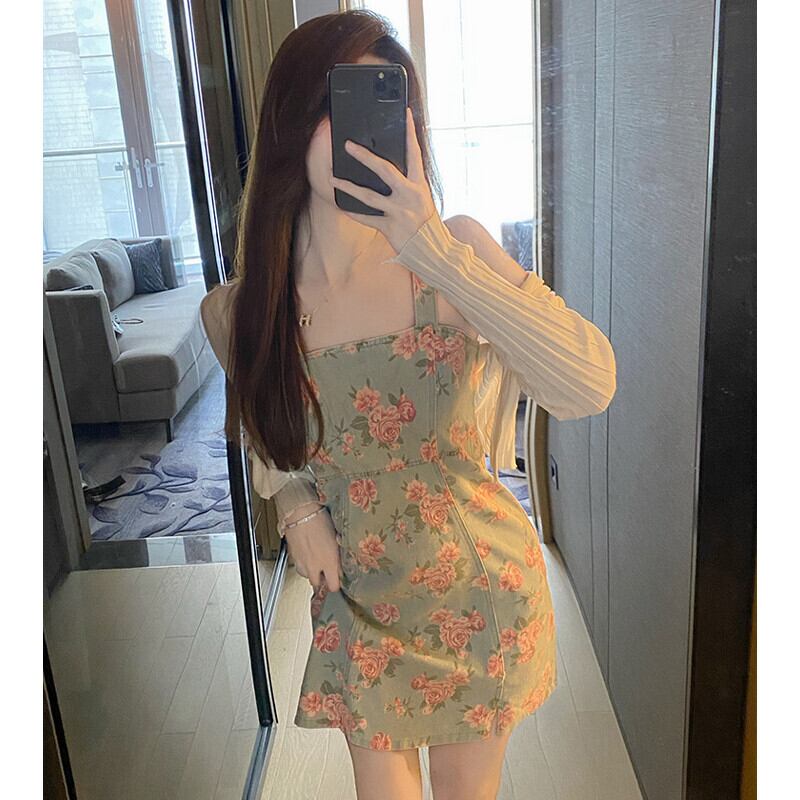 スタンダードフローラルドレス オータムスカート Aライン レトロ 大人ガーリー スウィート キュート カジュアル 秋物 花柄 ガールズファッション49326300700