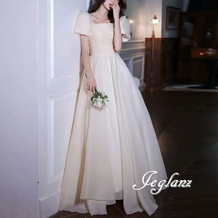 パーティ イブニングドレス スクエア 編み上げ ミニマル シンプル派(MB121)ζ