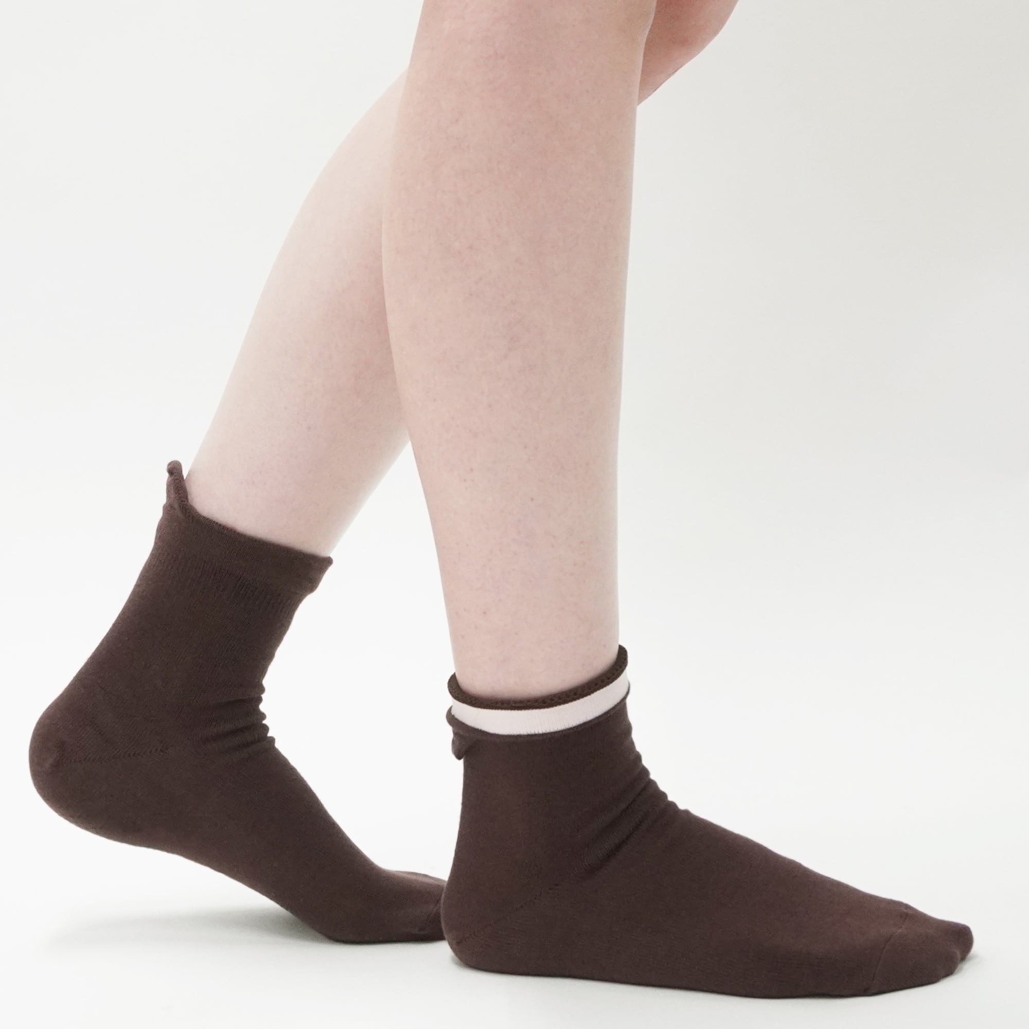 レディース】MARIMO ほのん 片手で履ける2Way靴下 ブラウン 114100-7