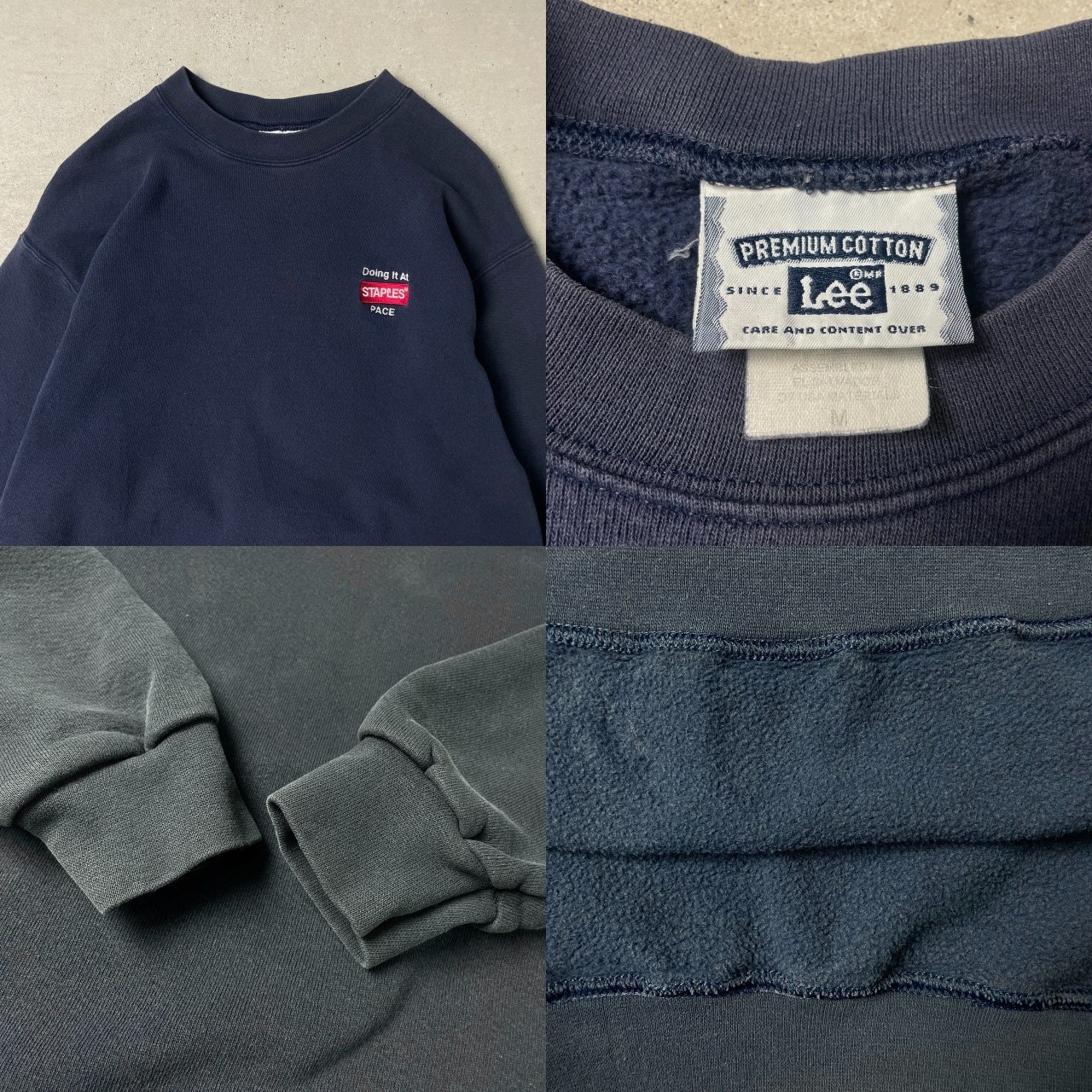 90年代 Lee PREMIUM COTTON 企業ロゴ刺繍 スウェットシャツ メンズL 