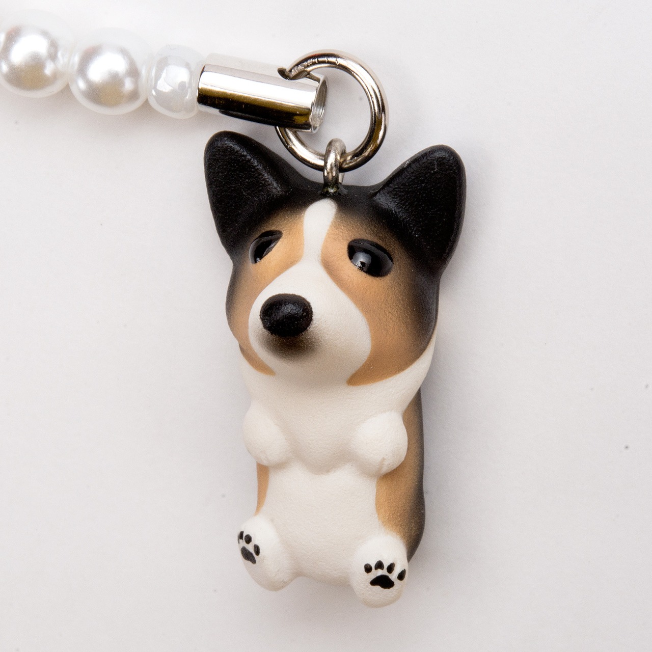 Dog 92 Corgi コーギー セーブルホワイト ビーズ ストラップ DN-7003