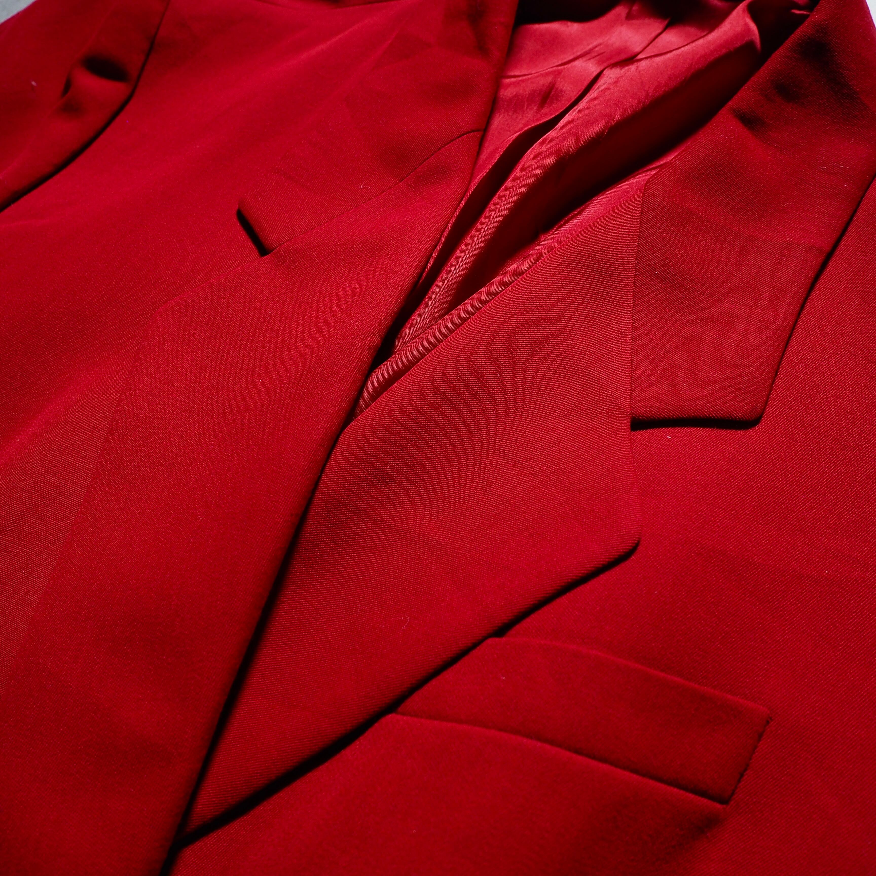 Beautiful Deep Red color vintage loose Double tailored jacket