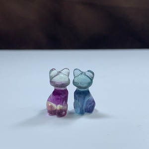 23.ペアセット・可愛いフローライトねこちゃん