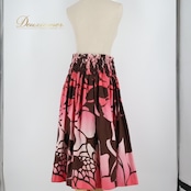 フラダンス 衣装 パウスカート ブラウン系 ピンク系 ツートーン かわいい 花柄 グラデーション 鮮やか 華やか 明るい ふわふわ ハワイアン アロハ ハワイアンプリント フラ ダンス レッスン 練習 かわいらしい スカート