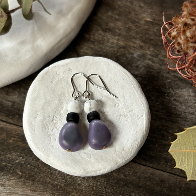 １点物 / pendule［ typeC ］pierce｜天然石〈earring交換可能〉