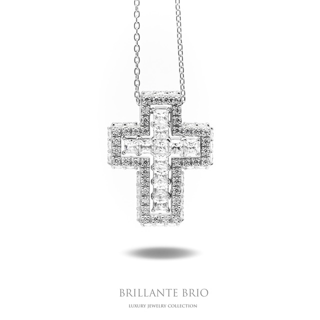 BRILLANTE  Cross Necklace/Silver
