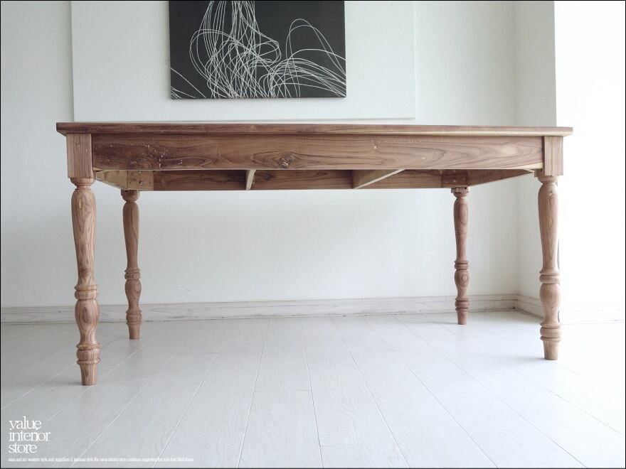 「 イナタ様 オーダーテーブル 」チークダイニングテーブルRepro 食卓テーブル 机 チーク材 手作り 天然木 銘木家具 総無垢材 無垢材テーブル 無垢材家具