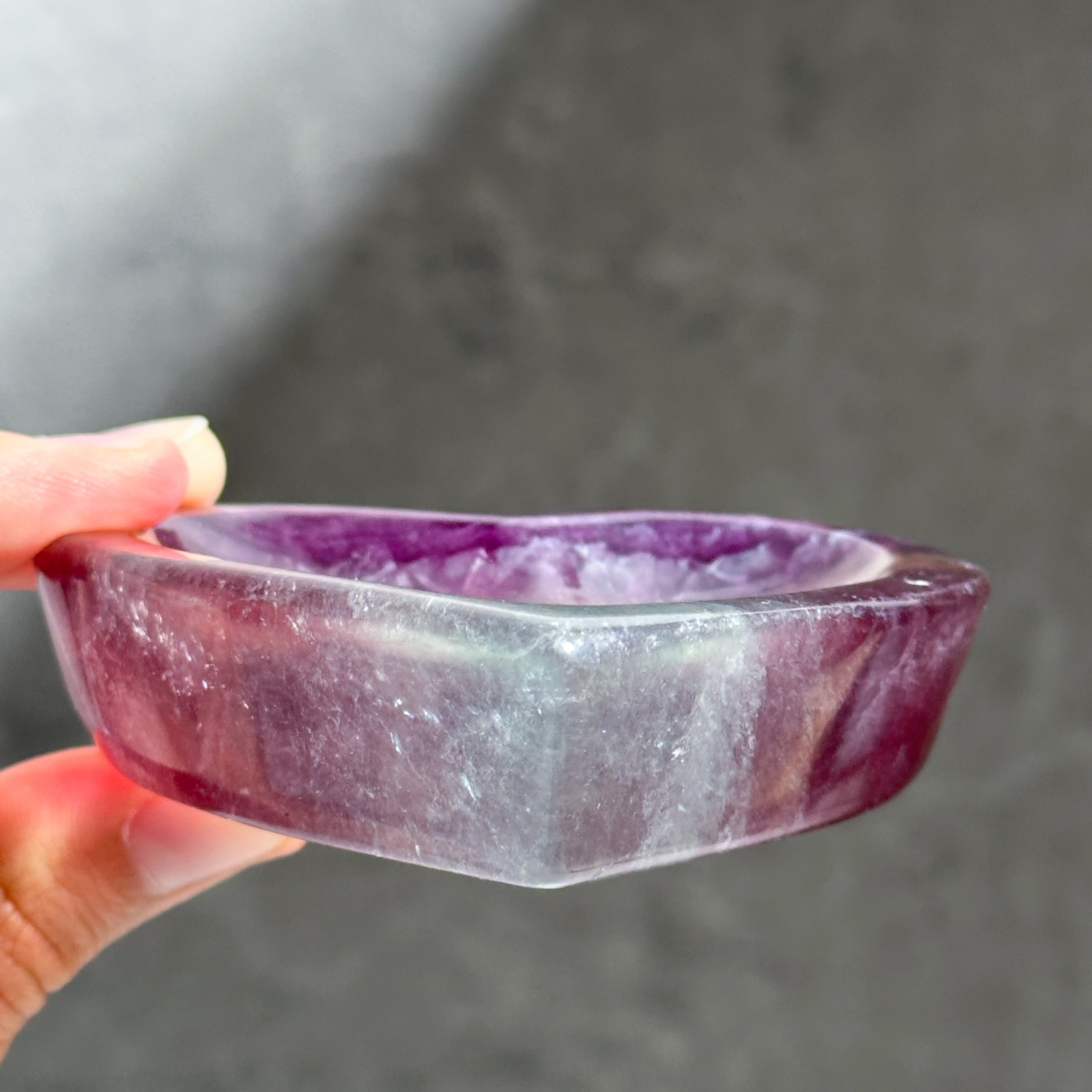 レインボーフローライトハート型のうつわ03◇ RainbowFluorite