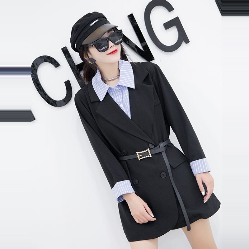 プラスサイズの女性の秋の服2020年初秋新しいスーツファットmmルーズスリミングベリーシャツシャツ女性の流行 ミックスインファッション90597574879