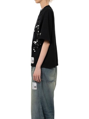 【25AW】Maison MIHARA YASUHIRO ミハラヤスヒロ / Cat Printed Embellished Distressed T-Shirt / Tシャツ
