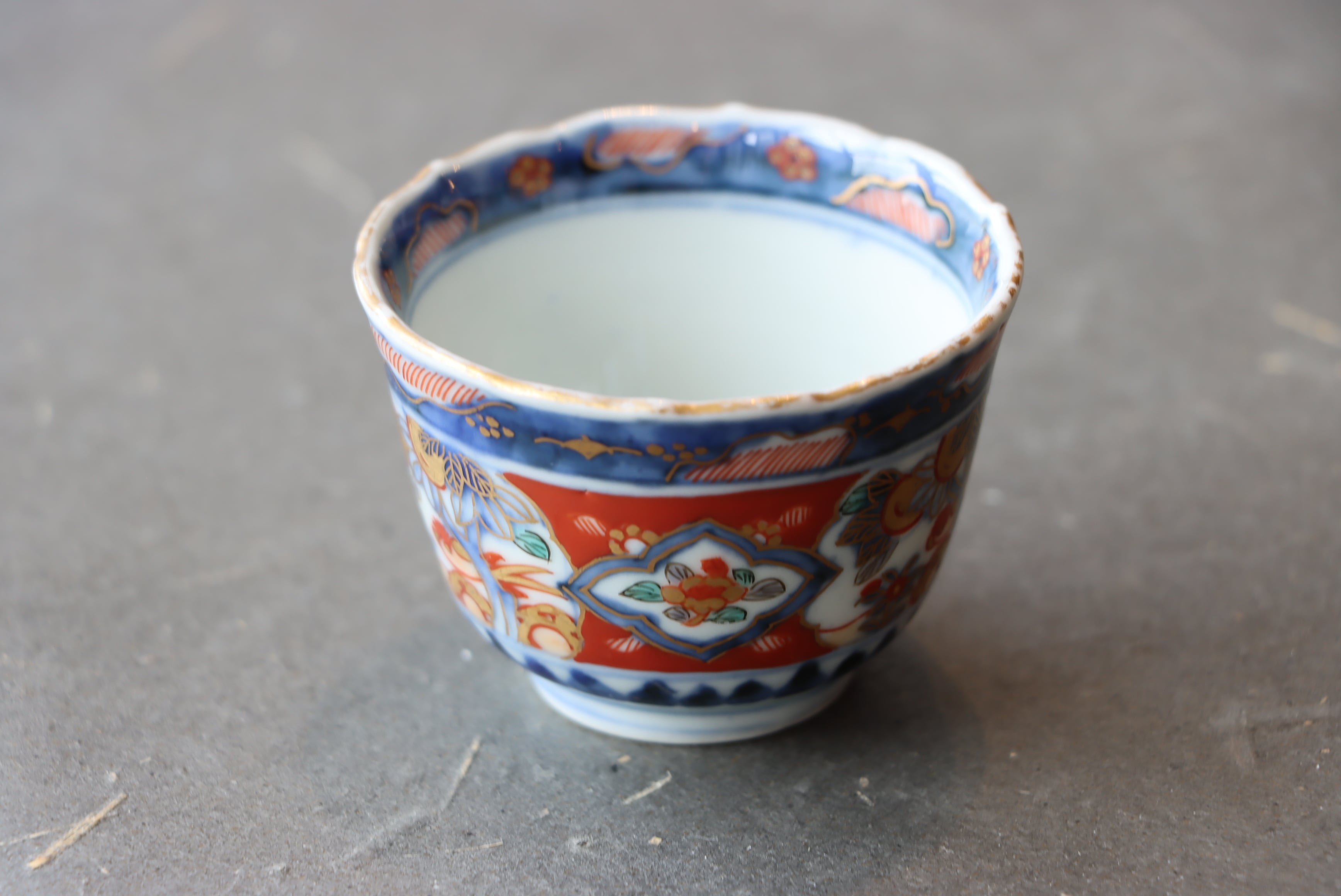 伊万里焼 色絵 柘榴鳥文 猪口 通りもの/Imari small cup | (有)新原美術