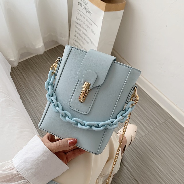 eignレディーススモールバッグ2020ニューウェーブファッションテクスチャーワイルドショルダーバッグサマーチェーンクロスボディバケットバッグ Tiancai_Wing_Bag6882353